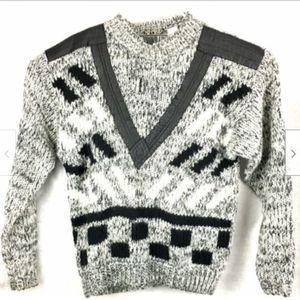 Front Line Mens Sweater Leather Trim Size Meduim